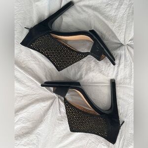 BCBG Kadia Leather Fenestrated Open toe and side heels